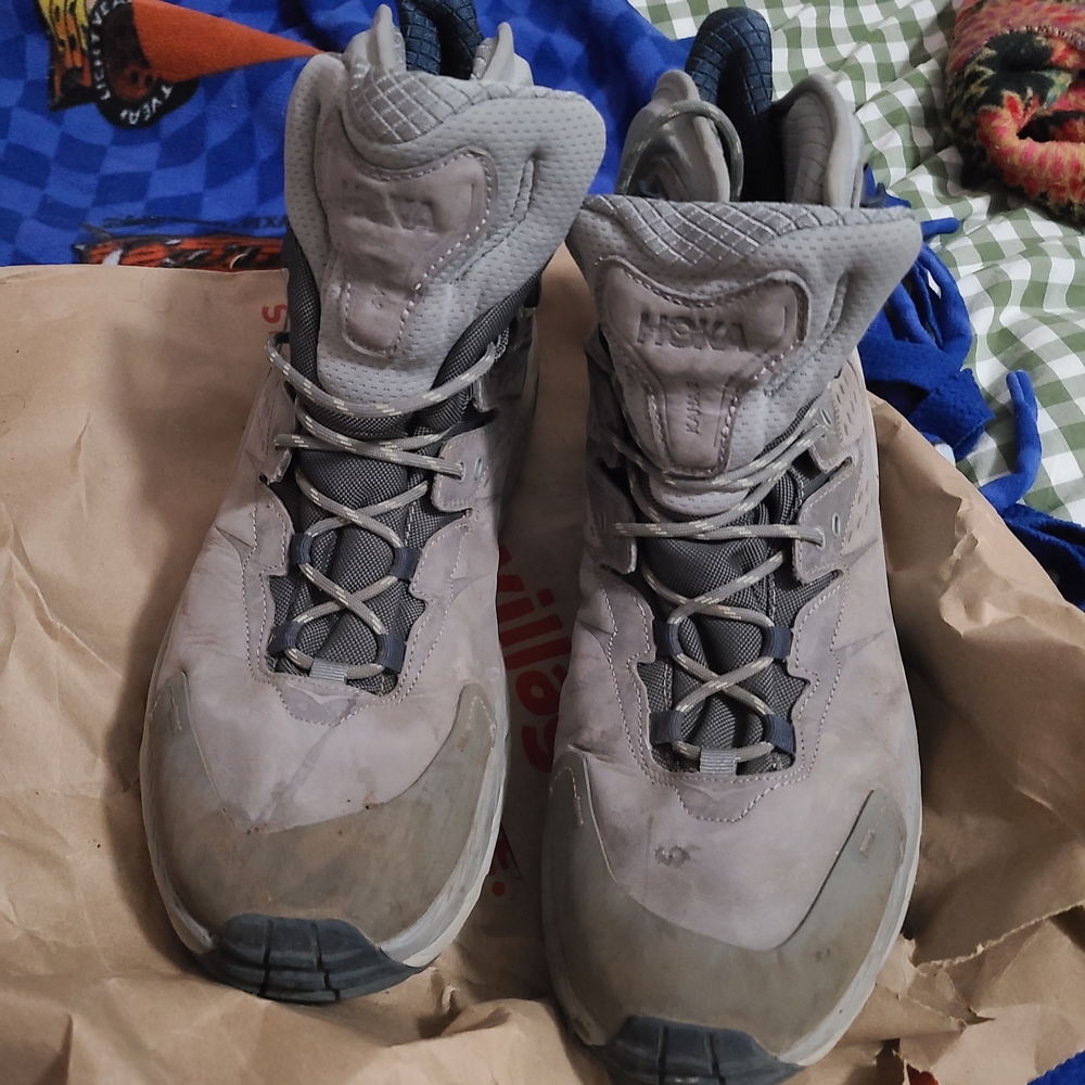 Hoka Men's Gray Taupe High-Top Athletic Hiking Shoes